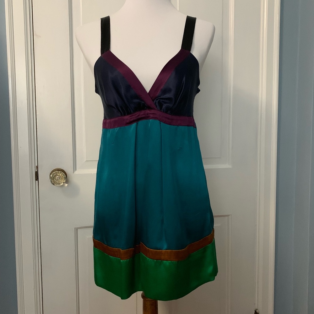 NWOT Halé Bob Silk Colorblock Tunic Dress